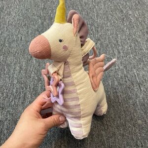 Itzy Ritzy Link & Love Toy for Stroller Car Seat Pegasus Plush Textured Ribbons